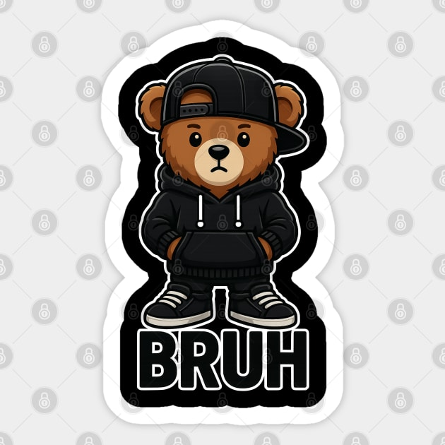 Bruh Hip Hop Teddy Bear Sticker by UrbanLifeApparel